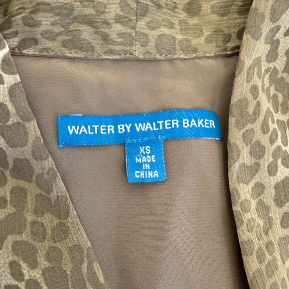 Walter by Walter Baker Animal Print Short Sleeve Pleated Mini Dress XS - Picture 6 of 12